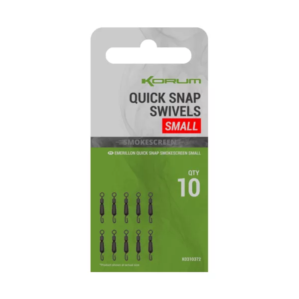 Korum Smokescreen Quick Snap Swivels Small Agrafe Émerillon 8pcs