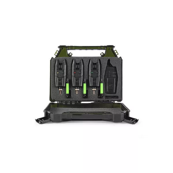 Korum Kbi-r 3-rod Alarm Presentation Set détecteur de touche électronique