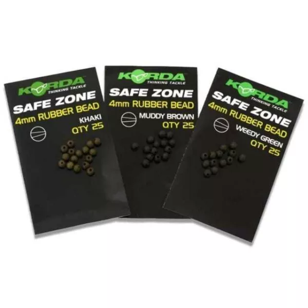 Korda Safe Zone 4mm Rubber Bead Green - 25 pcs - perle en caoutchouc