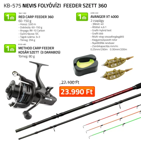 Nevis Kit de Pêche Feeder pour Rivière