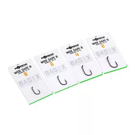  Korda Basix Wide Gape Barbless 8 Hameçon sans ardillon avec œillet, 10 pièces