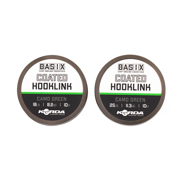 Korda Basix Coated Hooklink Bas de ligne gainé 18lbs 10m