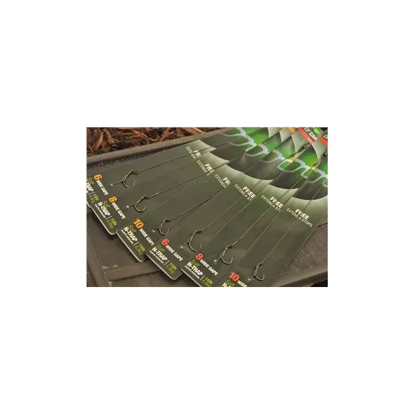 Korda N-Trap DF Rig Taille 8 Wide Gape B 15lb - bas de ligne à hameçon de pêche à la carpe pré-noué