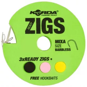   Korda Ready Zigs 10 (300cm) Barbless size 10 - bas de ligne ZIG pré-noué pour bouillette
