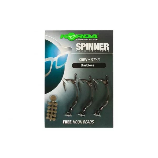 Korda Sections d'hameçon Spinner Kurv 6 à œillet, Hameçon sans ardillon 3 pièces