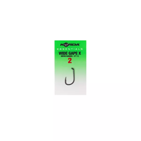 Korda Essentials Wide Gape X 2 Füles, Szakállas Horog 10db