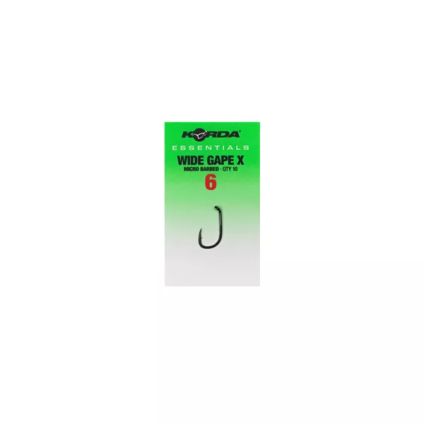 Korda Essentials Wide Gape X 6 Füles, Szakállas Horog 10db