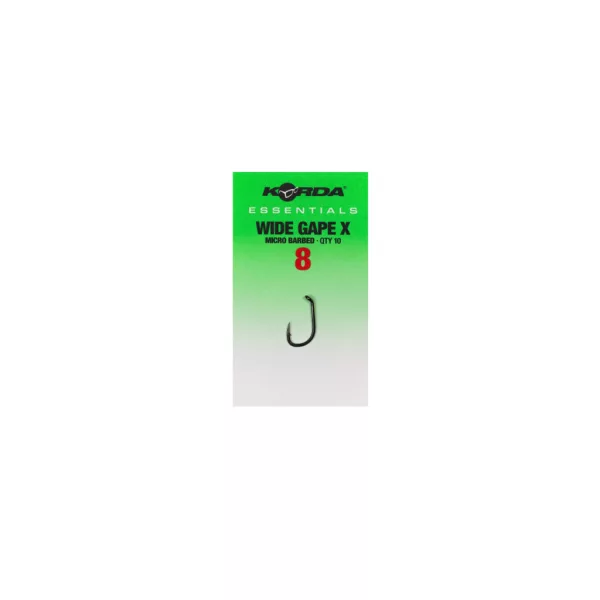 Korda Essentials Wide Gape X 8 Füles, Szakállas Horog 10db