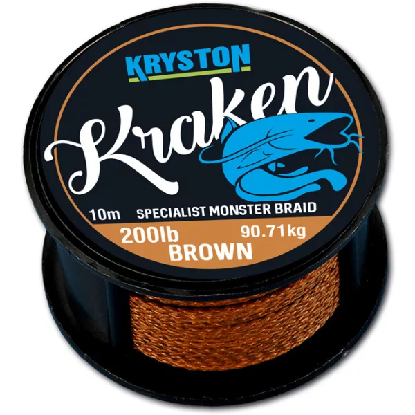 Kriston Kraken Monster Braid 200Lbs 10m 3.57mm Bas de ligne tressé marron-Marron