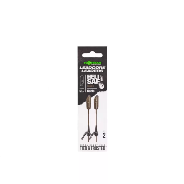 Korda Kable Leadcore Leader Heli Safe Gravel Montage carpe 50cm 2 pièces
