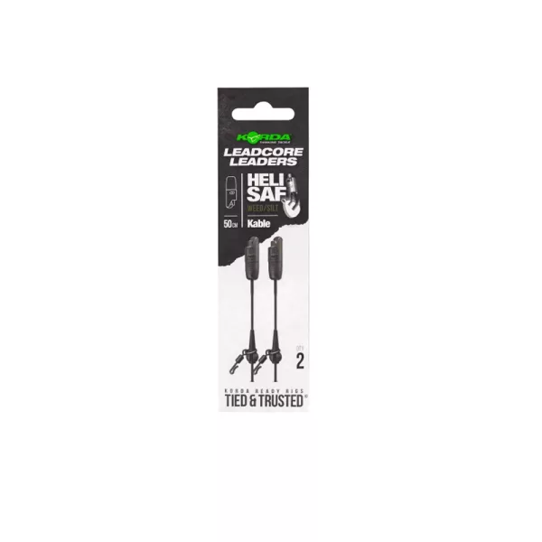 Korda Kable Leadcore Leader Heli Safe Weed Montage carpe 50cm 2 pièces