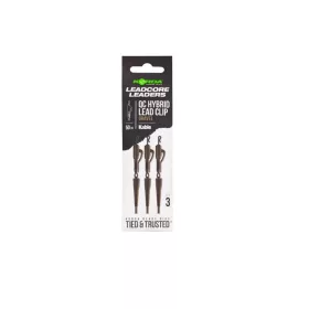   Korda Kable Leadcore Leader Hybrid Lead Clip QC Swivel Gravel Rig de pêche à la carpe 50cm 3pcs