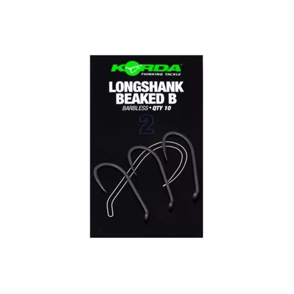 Korda Longshank Beaked 6 Hameçon carpe sans ardillon à œillet 10 pièces