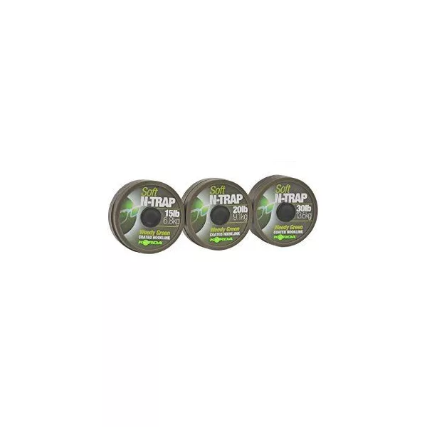 Korda N-Trap Soft 30lb Weedy Green - ligne de bas de ligne à carpe