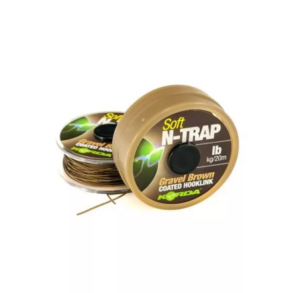 Korda N-Trap Soft 30lb Gravel Brown - ligne de bas de ligne à carpe