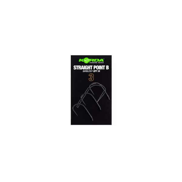 Korda Straight Point 3 Füles, Szakáll Nélküli Horog 10db