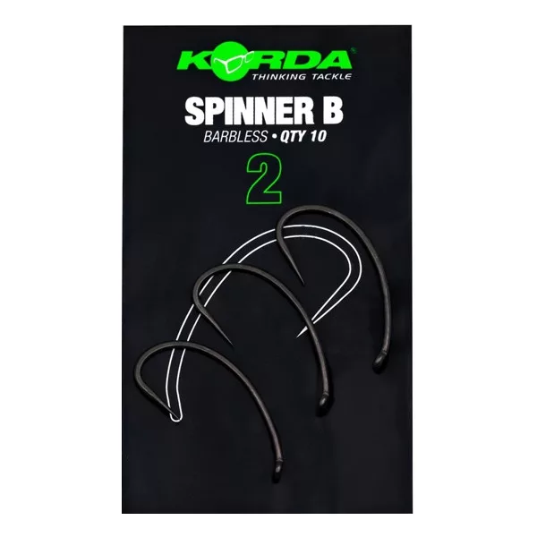 Korda Spinner B Hook 2 Hameçon Carpe sans Ardillon à Œillet 10pcs
