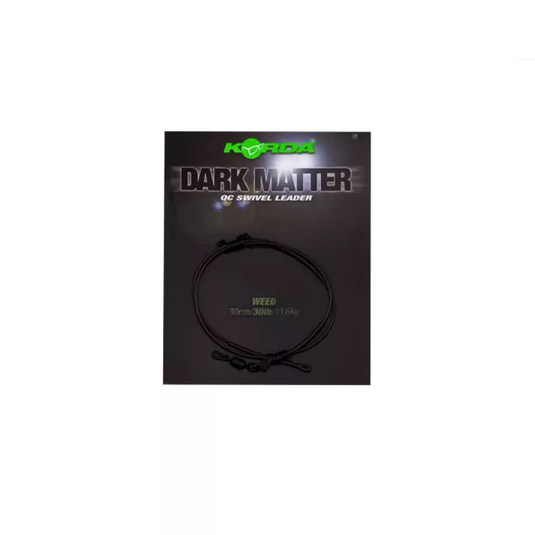 Korda Dark Matter Leader QC Swivel Weed 30lb 30cm Montage Carpe Pré-monté