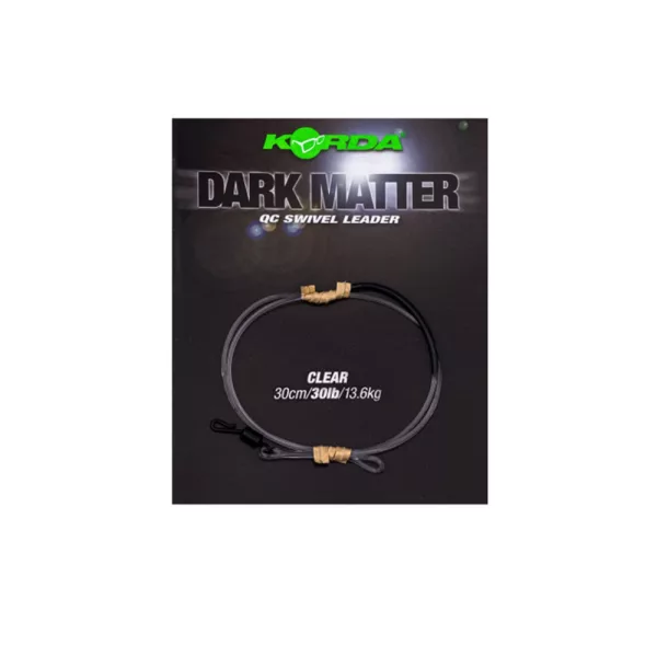 Korda Dark Matter Leader QC Swivel Transparent 30cm 30lb Montage Carpe Pré-monté