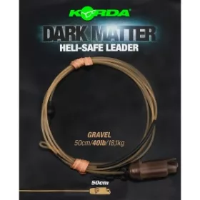   Korda - Dark Matter Leader Heli Safe Gravel 40lb 50cm bas de ligne pour montage hélicoptère
