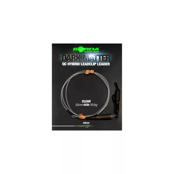 Korda - Dark Matter Leader QC Hybrid Clip Weed bas de ligne à connexion rapide