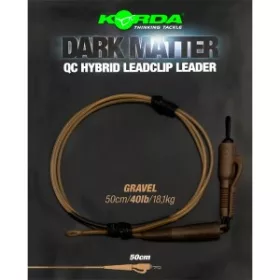   Korda - Dark Matter Leader 50 cm QC Hybrid Clip Weed bas de ligne couleur herbe à connexion rapide