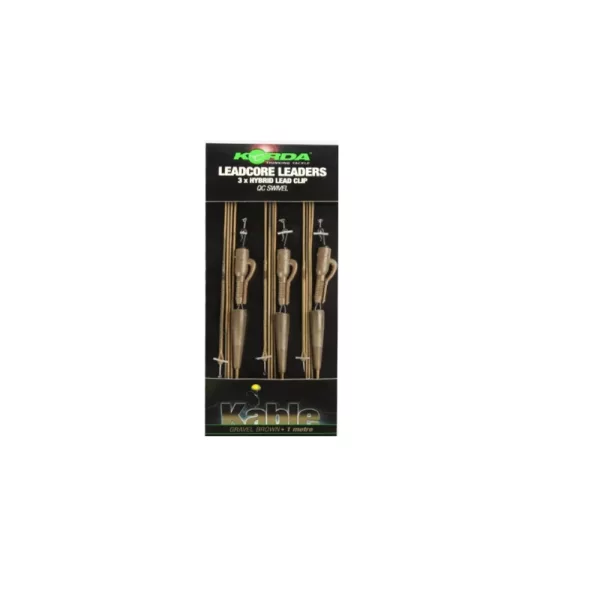 Korda Leadcore Bas de ligne Hybrid Lead Clip QC Swivel Gravel Montage Bouillette Pré-monté