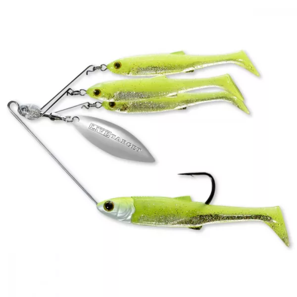 Livetarget Montage Spinner Méné Chartreuse/Argent Petit 11gr Spinnerbait
