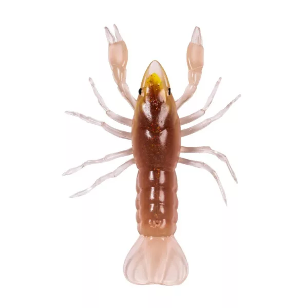 Livetarget Écrevisse Non Montée Marron-Jaune 7,1cm Coulant Écrevisse en Plastique 6 pièces