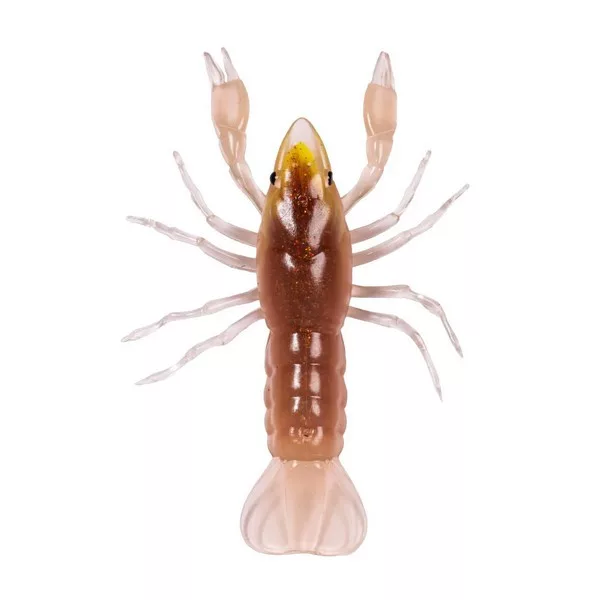Livetarget Écrevisse non montée Marron-Jaune 9,7cm Coulant Écrevisse en plastique 4 pièces