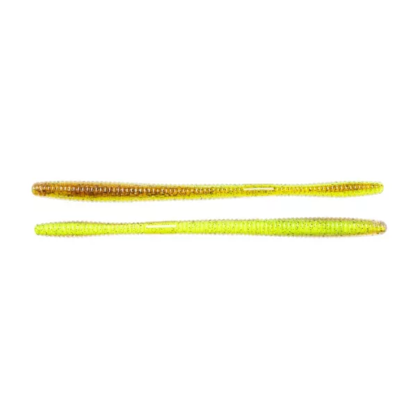 Livetarget Ver à queue droite Marron-Chartreuse 11,4cm Imitation de ver 10db