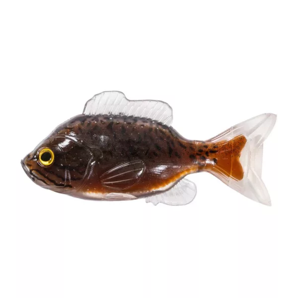 Livetarget Crapet non monté Marron-Noir 8,5cm Perche-soleil en caoutchouc 4 pièces