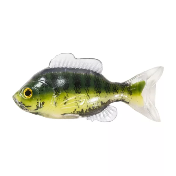 Livetarget Crapet non monté Vert-Crème 8,5cm Perche-soleil en caoutchouc 4 pièces