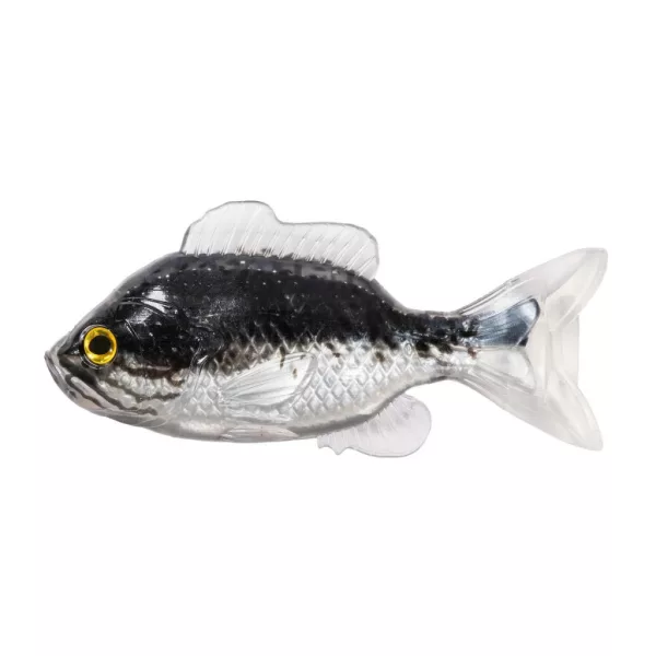 Livetarget Crapet non monté Noir-Argent 8,5cm Perche-soleil en caoutchouc 4 pièces