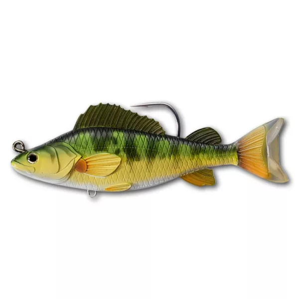 Livetarget Swimbait de Perche Jaune Jaune-Vert 13,4cm 35gr Appât en Plastique