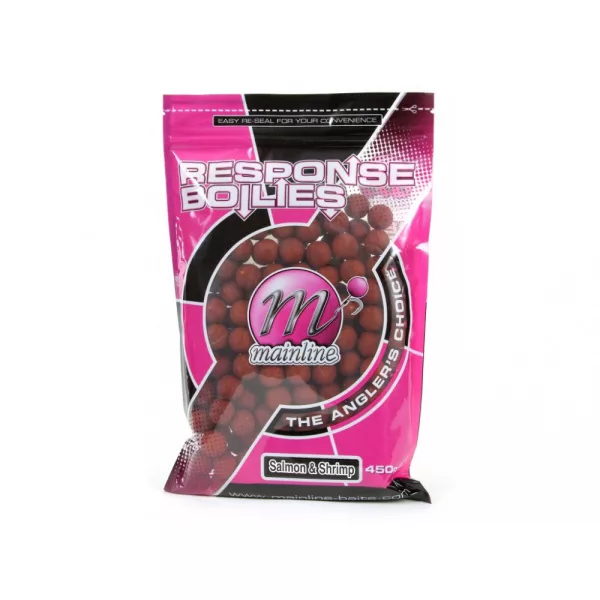 Mainline Shelf Life Boilies Salmon & Shrimp 15 mm 450 g.r - bouillette d'amorçage