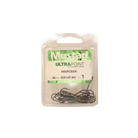Mustad Aberdeen BN 4 Hameçon à Œillet, Barbelé 12pcs