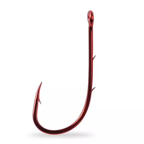 Mustad Red Baitholder Hook 2 10 pièces Hameçon à œillet, barbelé, pour sandre