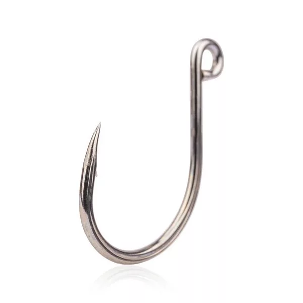 Mustad Kaiju In-Line Titan Steel 8/0 Hameçon simple à œillet, barbelé pour poissons prédateurs 10pcs