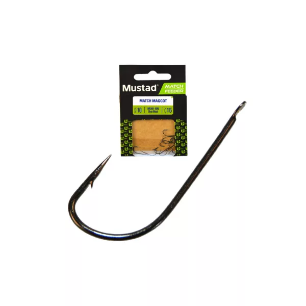 Mustad Ultra NP Match Maggot 10 Lapkás, Szakállas Horog 15db