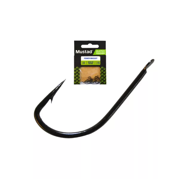 Mustad Match Feeder Power Maggot 10 Lapkás, Szakállas Keszegező Horog 15db