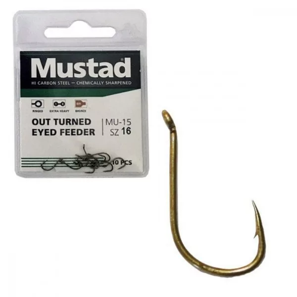 Mustad Ultra Np Feeder à Œillet Tourné vers l'Extérieur 14 10pcs Hameçon à Carpe à Ardillon