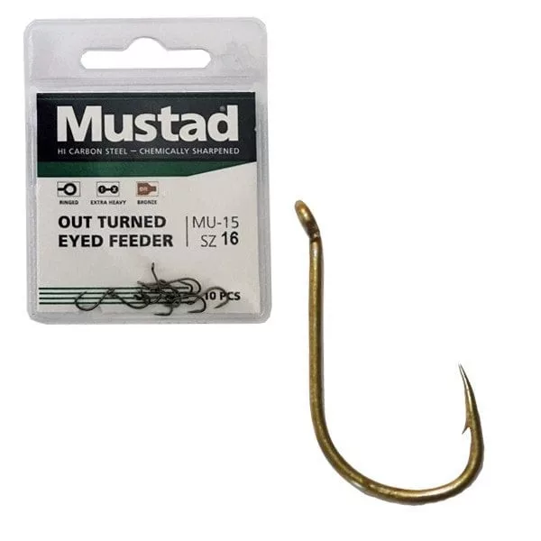 Mustad Ultra Np Feeder à Œillet Tourné vers l'Extérieur 16 10pcs Hameçon à Carpe à Ardillon