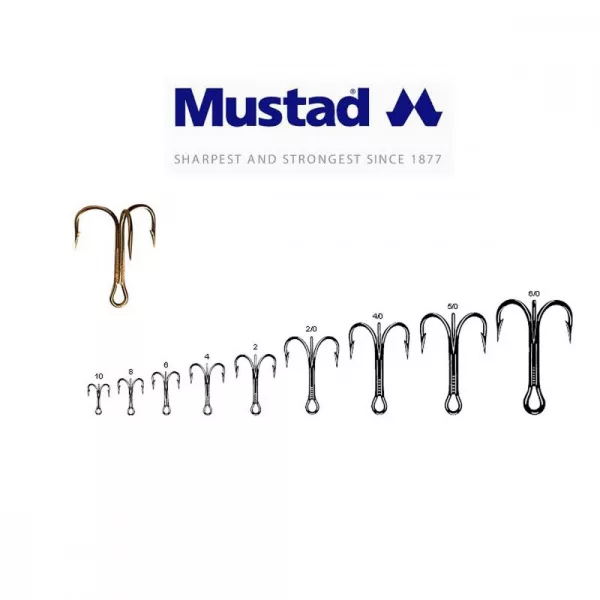 Mustad Hameçons Triples 4 10db