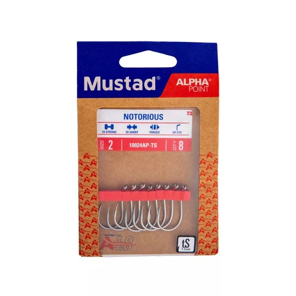 Mustad Notorious 4/0 Hameçon avec œillet, Barbelé 6db