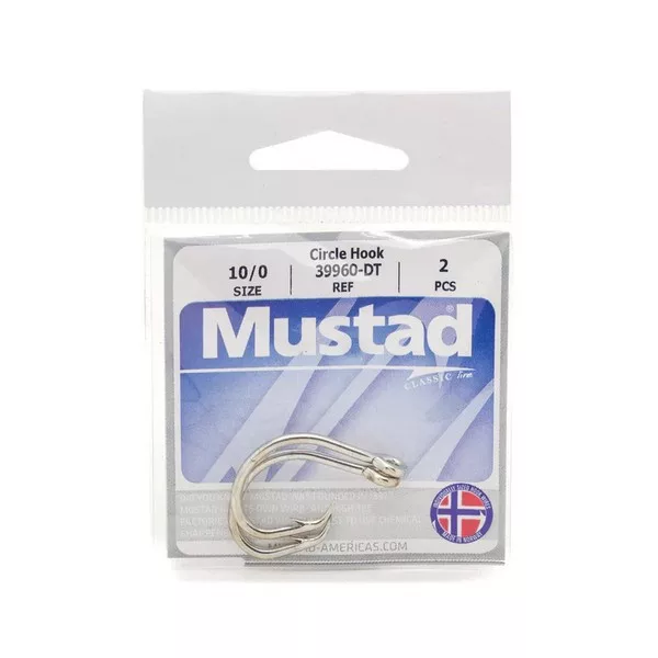 Mustad Tuna Circle Hooks 10/0 Hameçon avec œillet, Barbed 3pcs