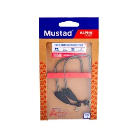   Mustad Infiltrator Weighted 2/0 3gr Hameçon Offset Lesté 3pcs