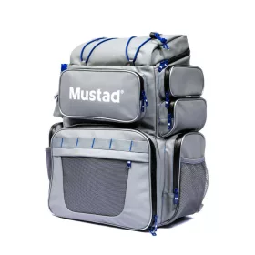   Mustad Game Time Back Pack Tackle Multi Gris-Bleu Sac à Dos Étanche