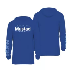   Mustad Kék Brand Longsleeve UV With Hood 2XL T-shirt à manches longues avec capuche