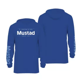   Mustad Kék Brand Longsleeve UV With Hood 3XL T-shirt à manches longues avec capuche